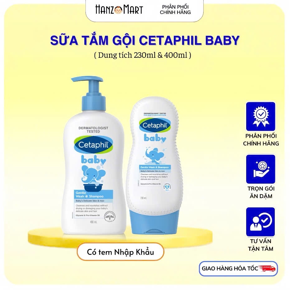 Sữa tắm gội Cetaphil cho bé - Cetaphil Baby Gentle Wash & Shampoo