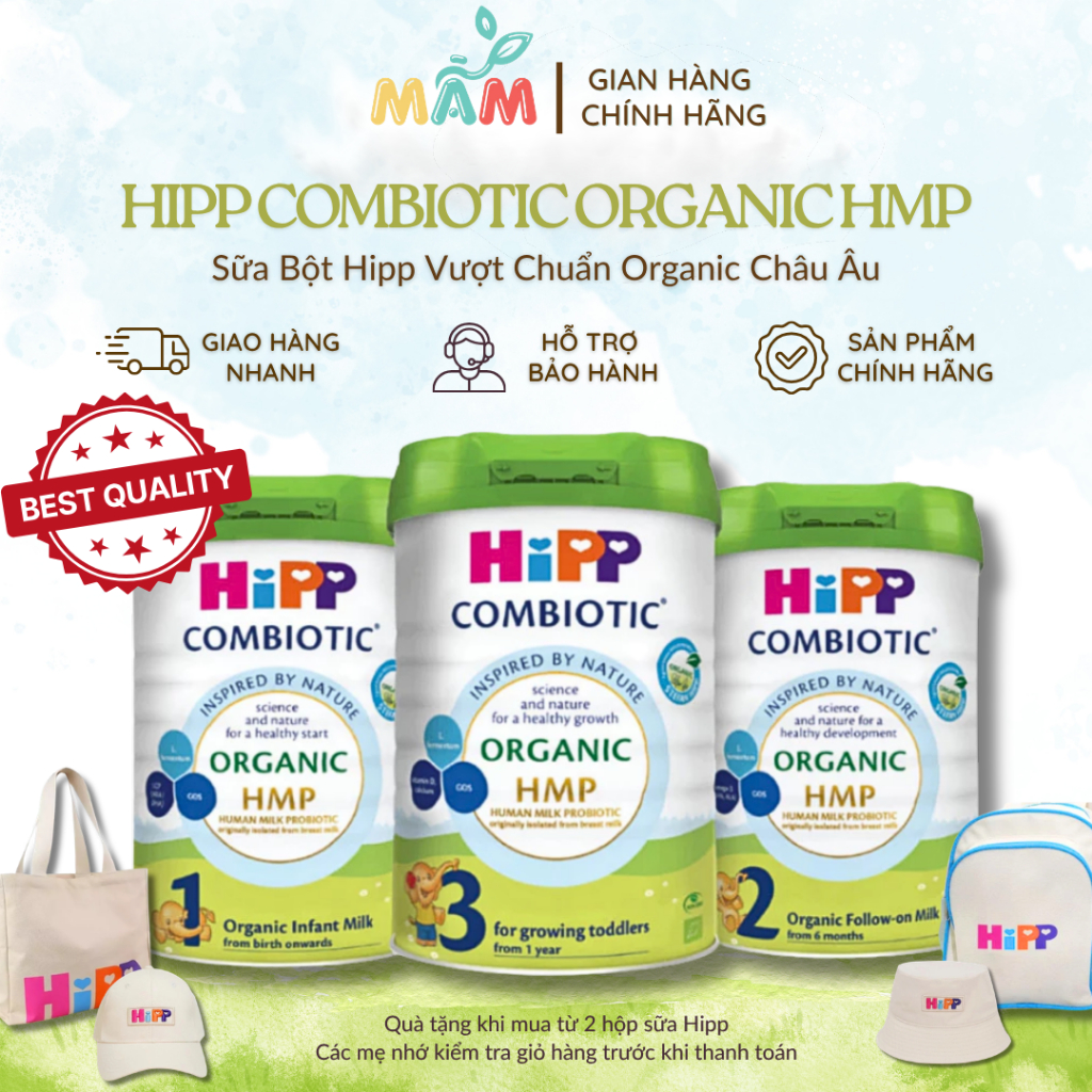 [DATE MỚI] Sữa Bột Công Thức HiPP Organic Combiotic 800g (Có quà) – Hỗ Trợ Tiêu Hóa Và Tăng Chiều Cao Cho Trẻ Nhỏ