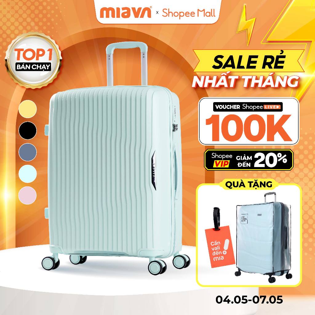 [🔥BEST SELLER] Vali Kéo MIAvn Larita ROTA - Size 20/24/28, Nhựa PP Dẻo Siêu Bền, Hạn Chế Bể Vỡ, Khoá TSA, Bảo Hành TĐ
