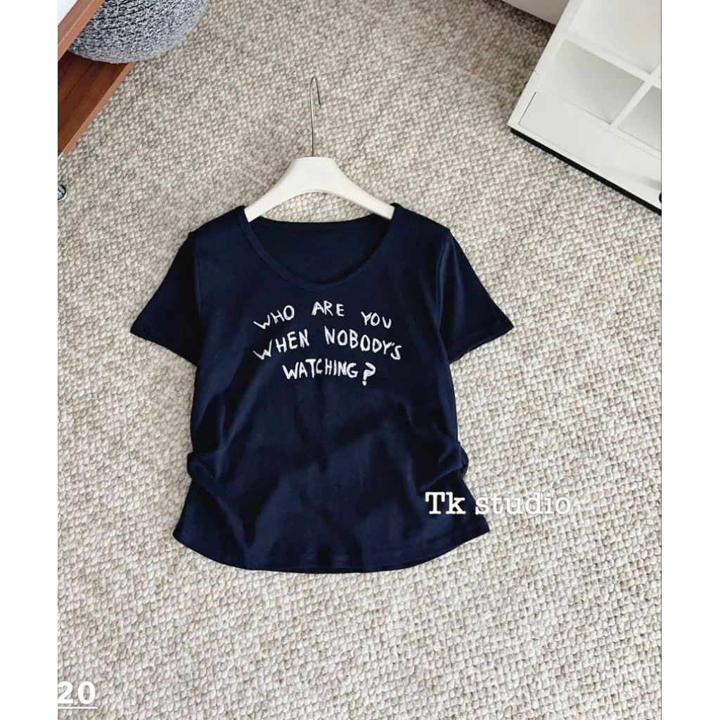 [𝑯𝒂 𝑨𝒏𝒉] Áo Cộc Phông Giấy Cổ Tim QCL1