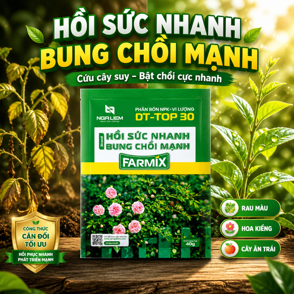 Phân Bón NPK Vi Lượng FARMIX 40gram “HỒI SỨC NHANH – BUNG CHỒI MẠNH” - Phục Hồi Và Phát Triển Cây