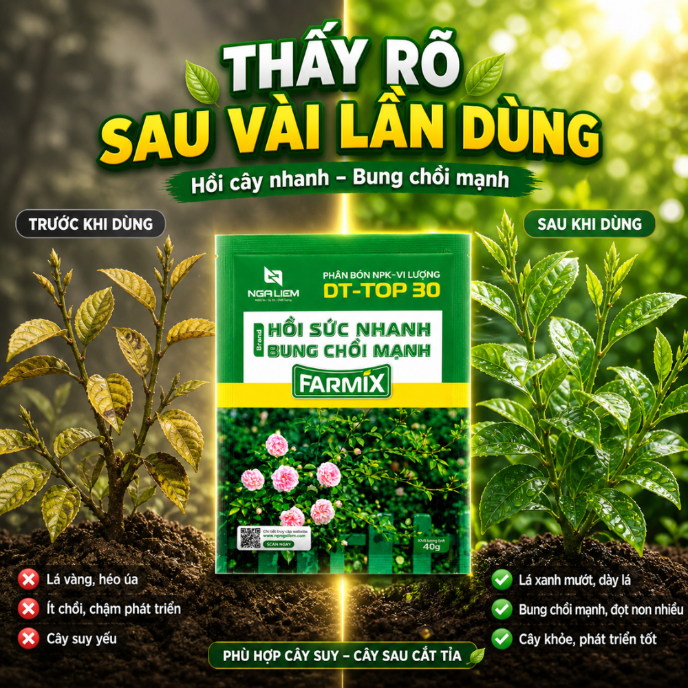 Phân Bón NPK Vi Lượng FARMIX 40gram “HỒI SỨC NHANH – BUNG CHỒI MẠNH” - Phục Hồi Và Phát Triển Cây