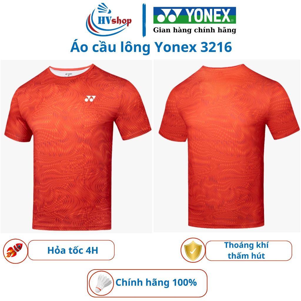 Áo cầu lông Yonex chính hãng 3216, chất thấm hút mồ hôi, thoáng khí - HVShop