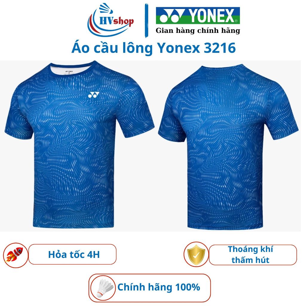 Áo cầu lông Yonex chính hãng 3216, chất thấm hút mồ hôi, thoáng khí - HVShop
