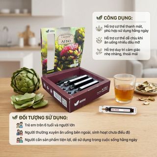 Cao Ống Uống Atiso AMMU Dạng Uống Tiện Lợi Hương Thanh Nhẹ Dễ Dùng Hộp 10 Ống x 10ml