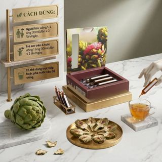 Cao Ống Uống Atiso AMMU Dạng Uống Tiện Lợi Hương Thanh Nhẹ Dễ Dùng Hộp 10 Ống x 10ml