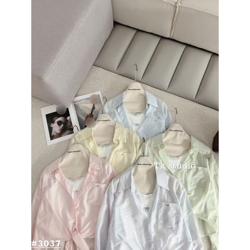 [𝑯𝒂 𝑨𝒏𝒉] Set Áo Sơ Mi Buộc Gấu QCL1: #3037