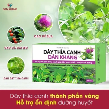 Viên uống tiểu đường Dây Thìa Canh Dân Khang- Giúp ổn định đường huyết, giảm nguy cơ biến chứng