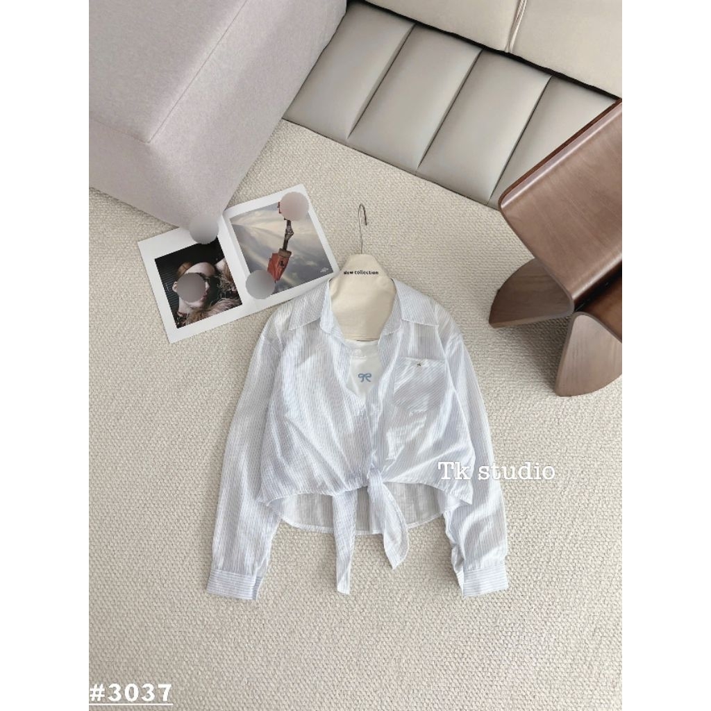 [𝑯𝒂 𝑨𝒏𝒉] Set Áo Sơ Mi Buộc Gấu QCL1: #3037