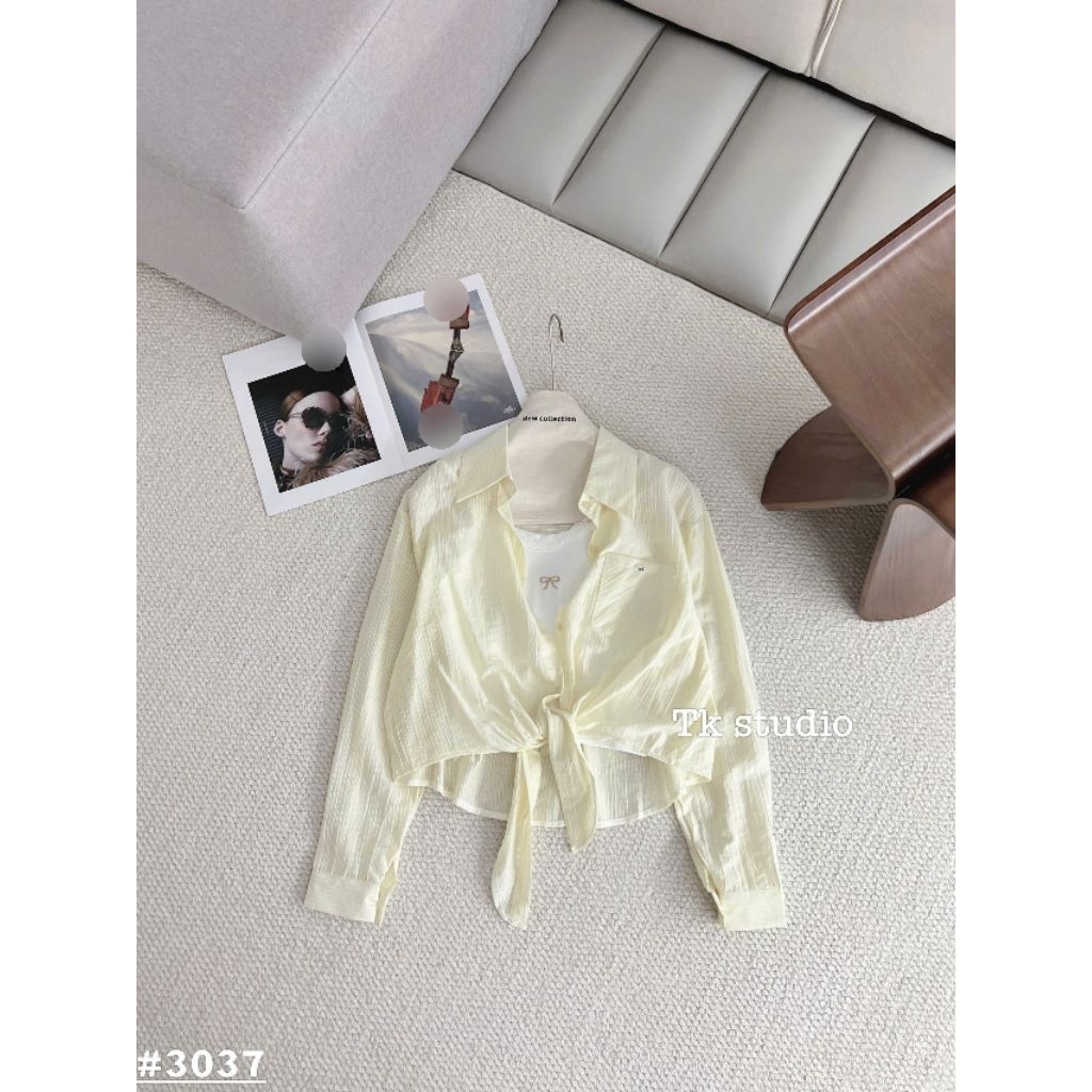 [𝑯𝒂 𝑨𝒏𝒉] Set Áo Sơ Mi Buộc Gấu QCL1: #3037