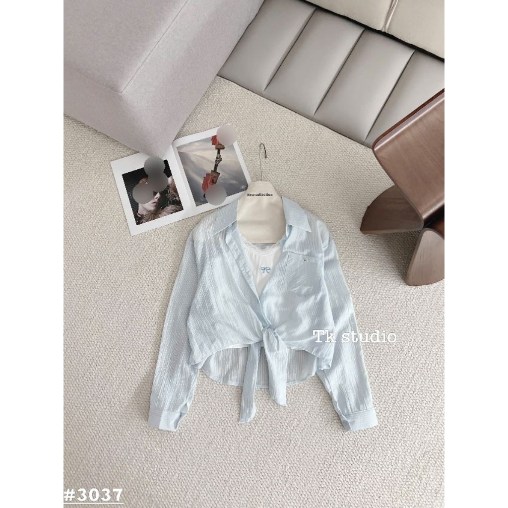 [𝑯𝒂 𝑨𝒏𝒉] Set Áo Sơ Mi Buộc Gấu QCL1: #3037