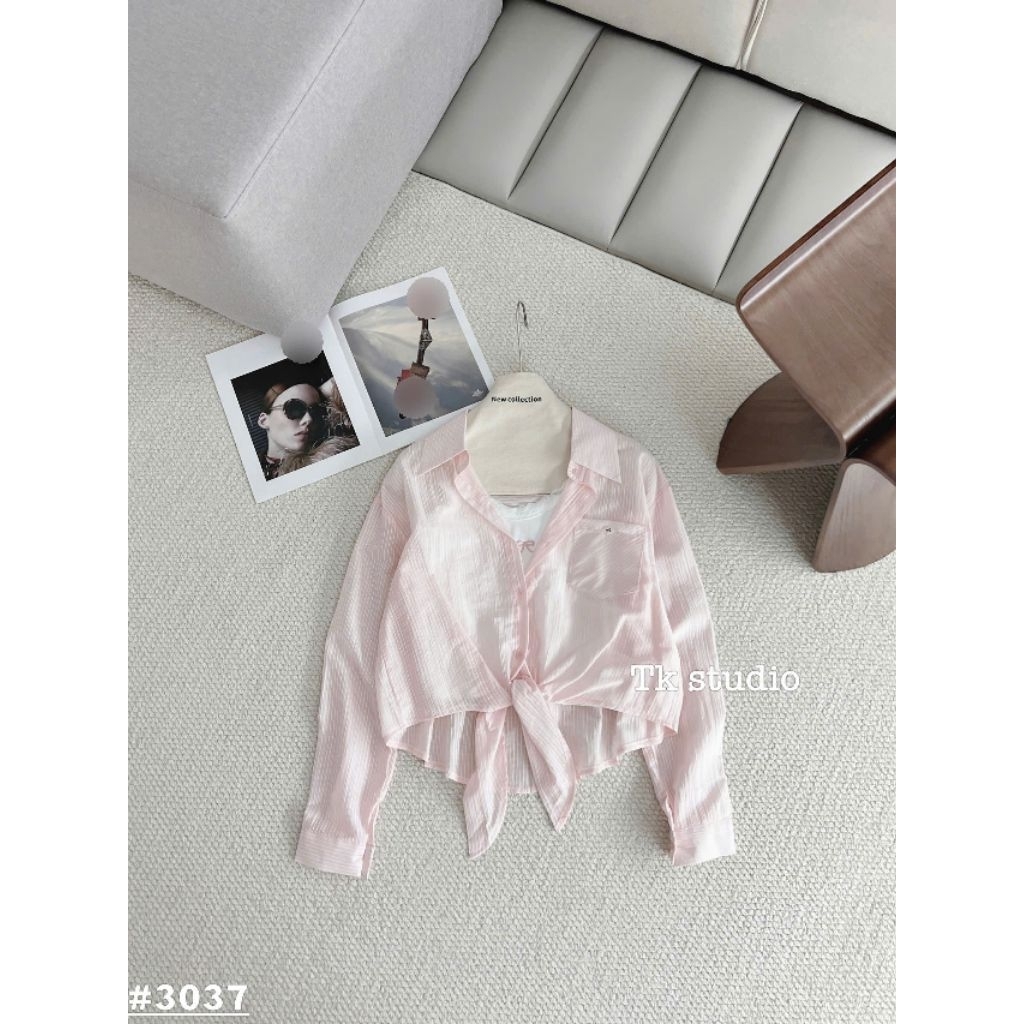 [𝑯𝒂 𝑨𝒏𝒉] Set Áo Sơ Mi Buộc Gấu QCL1: #3037