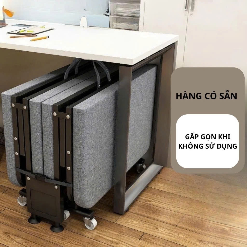 Giường Gấp Gọn Có Bánh Xe, Giường Xếp Ngủ Tiện Lợi, Gấp Gọn Tiết Kiệm Diện Tích, Khung Sắt Chắc Chắn Tahou