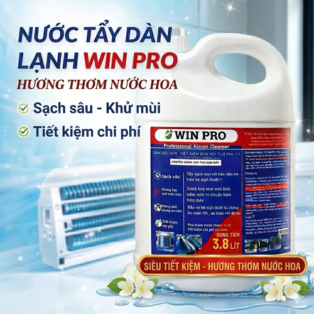 Nước Tẩy Dàn Lạnh Máy Lạnh -Máy Giặt Không Chạm Winpro bản Hương Thơm Chuyên Dành Cho Thợ