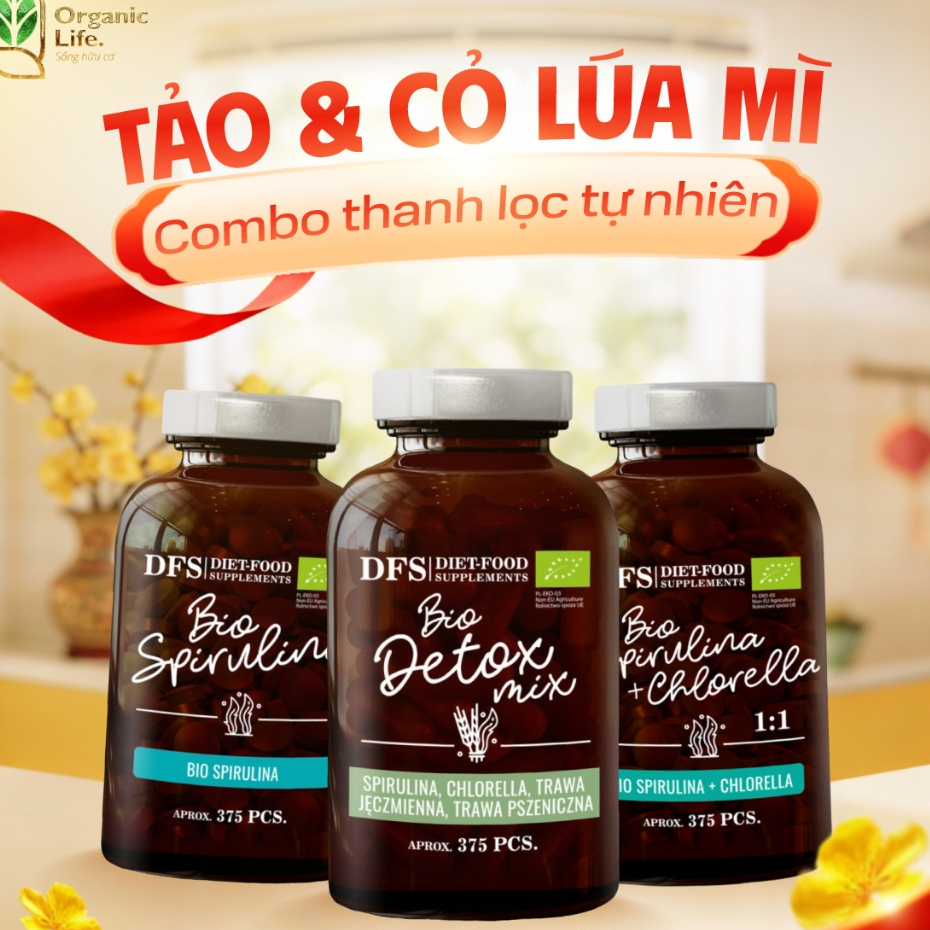 Viên tảo hữu cơ Spirulina/ Chlorella/ Blue Spirulina tablets Dragon Superfoods/ Micro Ingredients