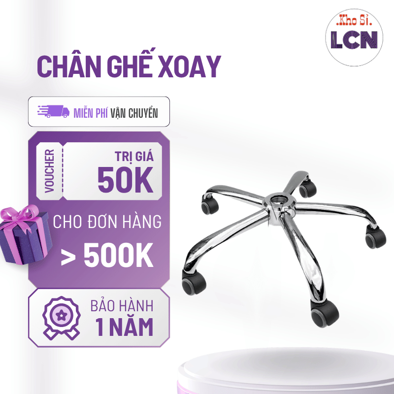 Combo phụ kiện ghế xoay [Bánh xe ghế, chân ghế, piston/ben hơi ghế, bệ đỡ