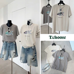 Áo thun con cá tay lửng, áo phông form rộng 132 TCHOOSE