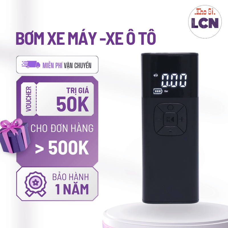 bơm lốp xe máy xe ô tô xe đạp không dây cao cấp Hàng Nhập Khẩu