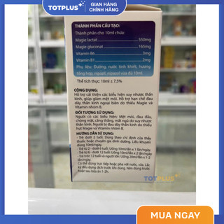 SIRO MGB6 – Bổ Sung Magie Và Vitamin Nhóm B, Hỗ Trợ Giảm Mệt Mỏi, Tốt Cho Thần Kinh - Hộp 20 Ống