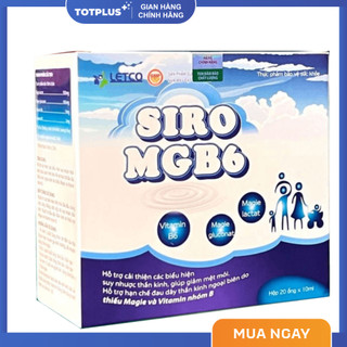 SIRO MGB6 – Bổ Sung Magie Và Vitamin Nhóm B, Hỗ Trợ Giảm Mệt Mỏi, Tốt Cho Thần Kinh - Hộp 20 Ống