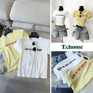 Áo phông chữ life in, áo thun form ôm 2617 TCHOOSE