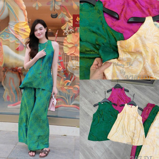 Sét áo lụa tơ sát nách + quần ống xuông cạp chun
