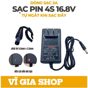 Sạc Pin 4S 16.8V 2A Tự Ngắt Có Đèn Báo - Củ Sạc Khối Pin Lithium Ion Chuẩn - Vĩ Gia Shop