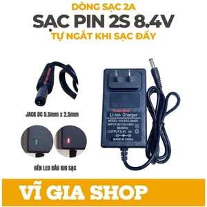 Sạc Pin 2S 8.4V 2A Tự Ngắt Khi Đầy Củ Sạc Pin Lithium Ion Li-ion Jack 5.5mm x 2.5mm - Vĩ Gia Shop