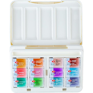 Màu Nước Nga Hãng NEVSKAYA PALITRA - Màu Nước Nén Tách Lớp White Nights Set 12 Pans Granulating and Natural Earth Colors