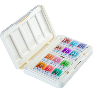 Màu Nước Nga Hãng NEVSKAYA PALITRA - Màu Nước Nén Tách Lớp White Nights Set 12 Pans Granulating and Natural Earth Colors
