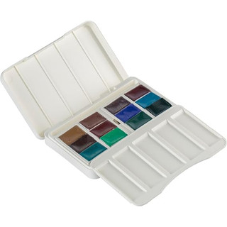 Màu Nước Nga Hãng NEVSKAYA PALITRA - Màu Nước Nén Tách Lớp White Nights Set 12 Pans Granulating and Natural Earth Colors