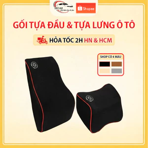 Gối Tựa Đầu Và Tựa Lưng Ô Tô, Văn Phòng Cao Su Non Nỉ Êm Ái, Chống Đau Mỏi Lưng Cổ Vai Khi Ngồi Lâu