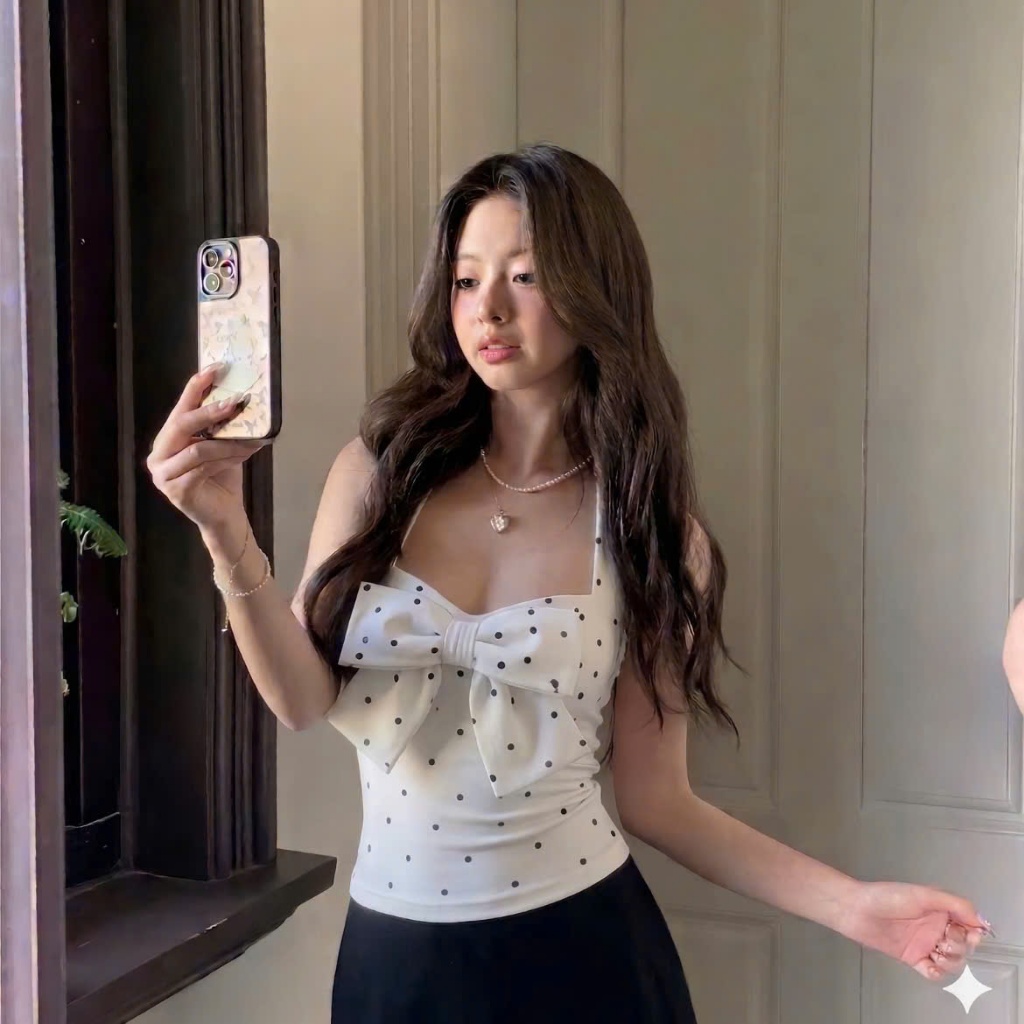 Size Xs- 2Xl, YẾM NƠ NGỰC - Áo yếm nơ cột dây cổ đẹp, sẵn đệm mút, phù hợp mùa hè, đi du lịch