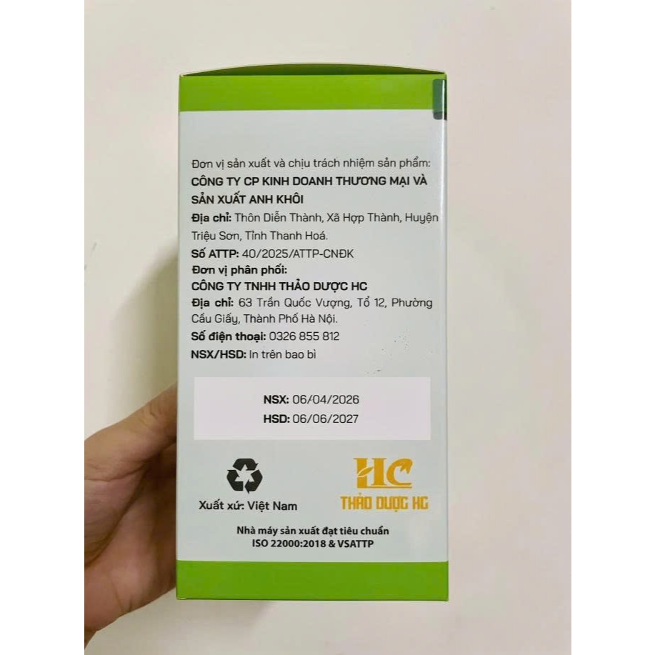 Trà Lá Mâm Xôi HC Túi Lọc 30 Gói – Trà Thảo Mộc Thiên Nhiên, Không Phụ Gia