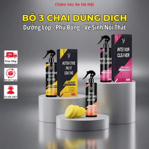 Combo 3 Chai Dung Dịch Chăm Sóc Ô Tô 200ml | Dưỡng Lốp, Phủ Bóng Sơn, Vệ Sinh Nội Thất Ô Tô