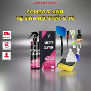 Combo 7 Món Vệ Sinh Nội Thất Ô Tô Đầy Đủ | Interior Cleaner + Bộ Dụng Cụ Làm Sạch Taplo, Ghế, Khe Điều Hòa