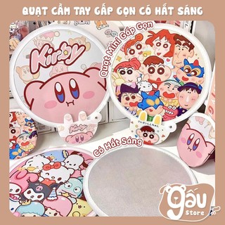 Quạt Cầm Tay Mini Gấp Gọn Có Tấm Phản Quang Hắt Sáng Chụp Ảnh Siêu Xinh, Quạt Bỏ Túi Siêu Tiện Lợi