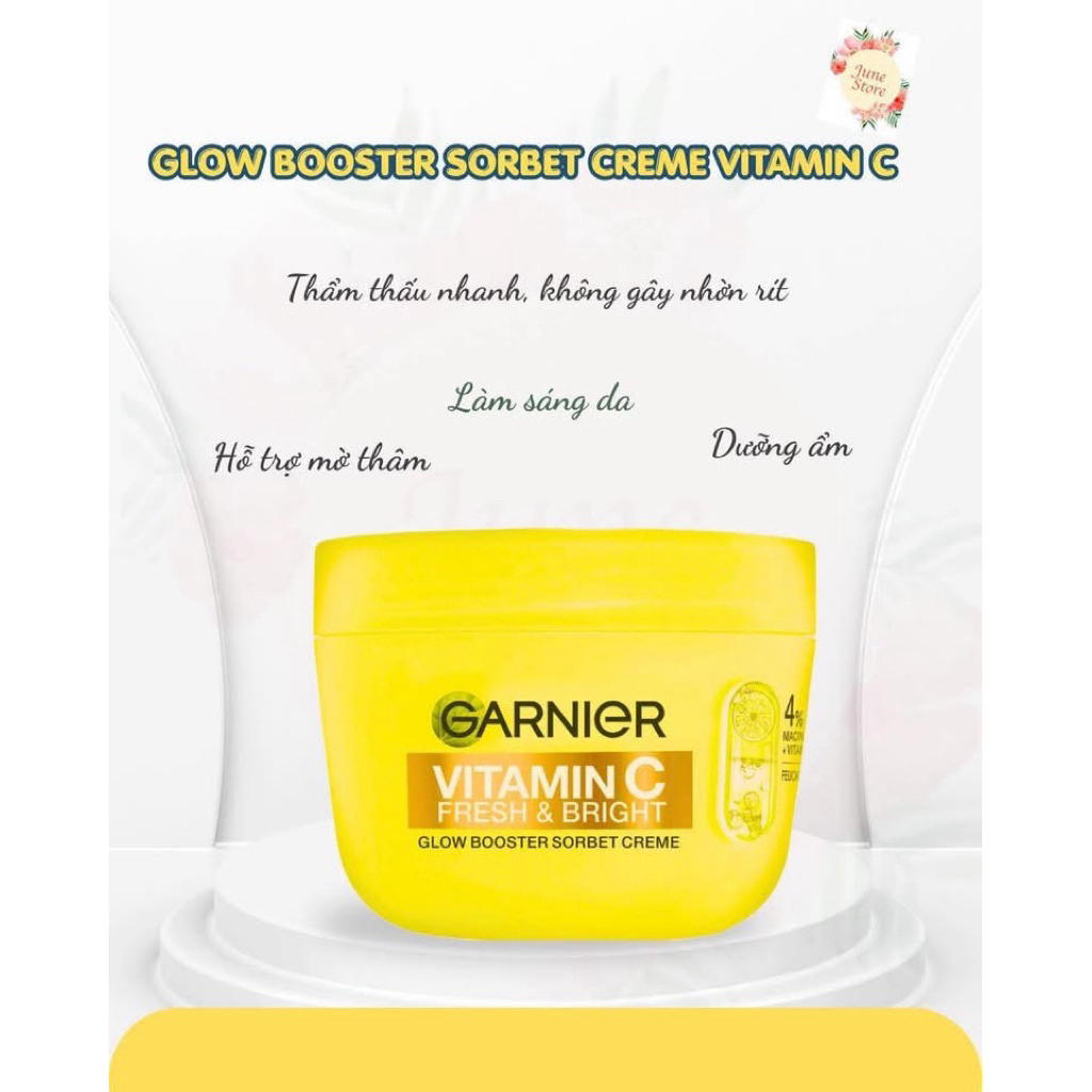 Kem Dưỡng Ẩm Garnier Vitamin C Fresh & Bright dòng mới ra mắt 85ml