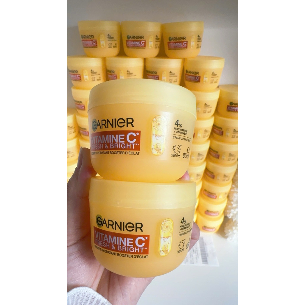 Kem Dưỡng Ẩm Garnier Vitamin C Fresh & Bright dòng mới ra mắt 85ml