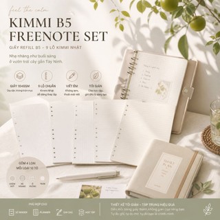 Ruột Sổ B5 9 Lỗ – Giấy Kimmi Nhật 100gsm – Mịn, Dày, Không Lem Mực – Tệp 45 Tờ