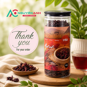 Đài quả khô Hibiscus (Atiso đỏ) 1Tea hộp 150g - trọn vẹn vị chua, thanh, ngọt