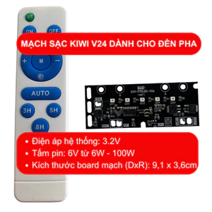 Mạch Điều Khiển Sạc Đèn Pha Năng Lượng Mặt Trời Kiwi V24