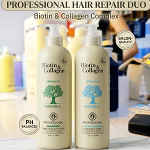 ​Cặp Gội Xả Biotin & Collagen 500ml - Kiềm Dầu, Ngăn Rụng, Phục Hồi Tóc Hư Tổn, Lưu Hương Lâu