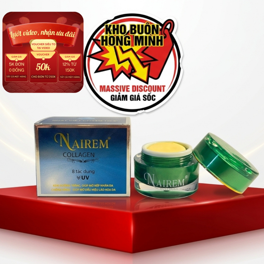 Kem Nairem Thấm Sâu Tan Nhanh - Dưỡng Sáng Mịn, Bảo Vệ Da Trước Ánh Nắng (8 Tác Dụng Xanh)
