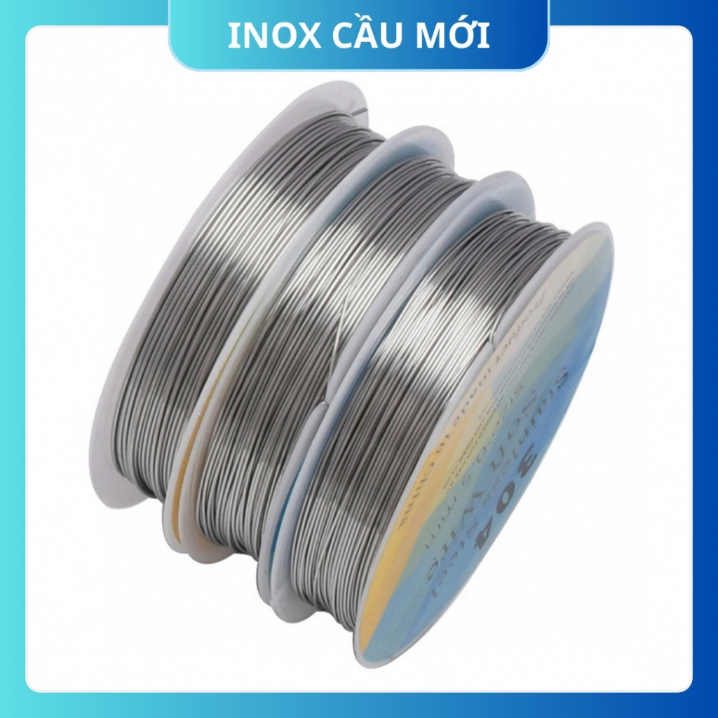 Dây inox mềm 304 cao cấp, 0.2/0.3/0.4/0.5/0.6/0.7/0.8mm, dây mềm, mỏng, phụ kiện DIY