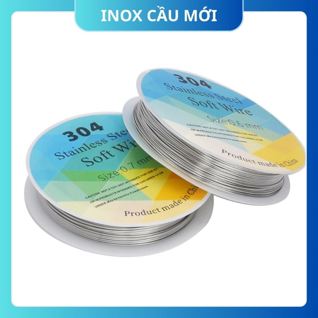 Dây inox mềm 304 cao cấp, 0.2/0.3/0.4/0.5/0.6/0.7/0.8mm, dây mềm, mỏng, phụ kiện DIY