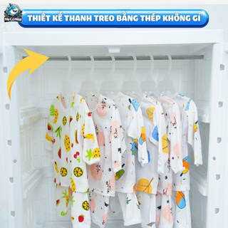 Tủ Quần Áo Trẻ Em Có Ngăn Treo, Bánh Xe, Tủ Nhựa Cho Bé Nhiều Ngăn Tiện Lợi Mẫu Mới