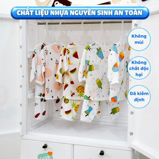 Tủ Quần Áo Trẻ Em Có Ngăn Treo, Bánh Xe, Tủ Nhựa Cho Bé Nhiều Ngăn Tiện Lợi Mẫu Mới