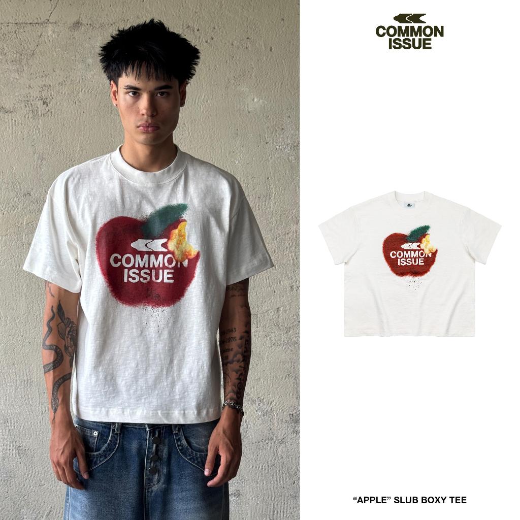 Áo Thun Form Boxy "APPLE” Chất Vải Slub Premium Cotton 250gsm Unisex Nam Nữ | Common Issue