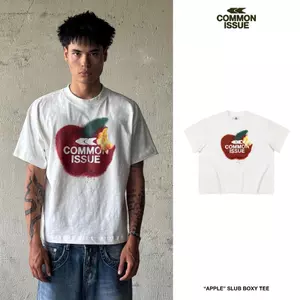 Áo Thun Form Boxy "APPLE” Chất Vải Slub Premium Cotton 250gsm Unisex Nam Nữ | Common Issue